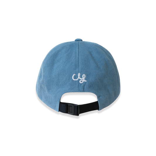 Pale denim baseball cap with embroidered 'Ciao'