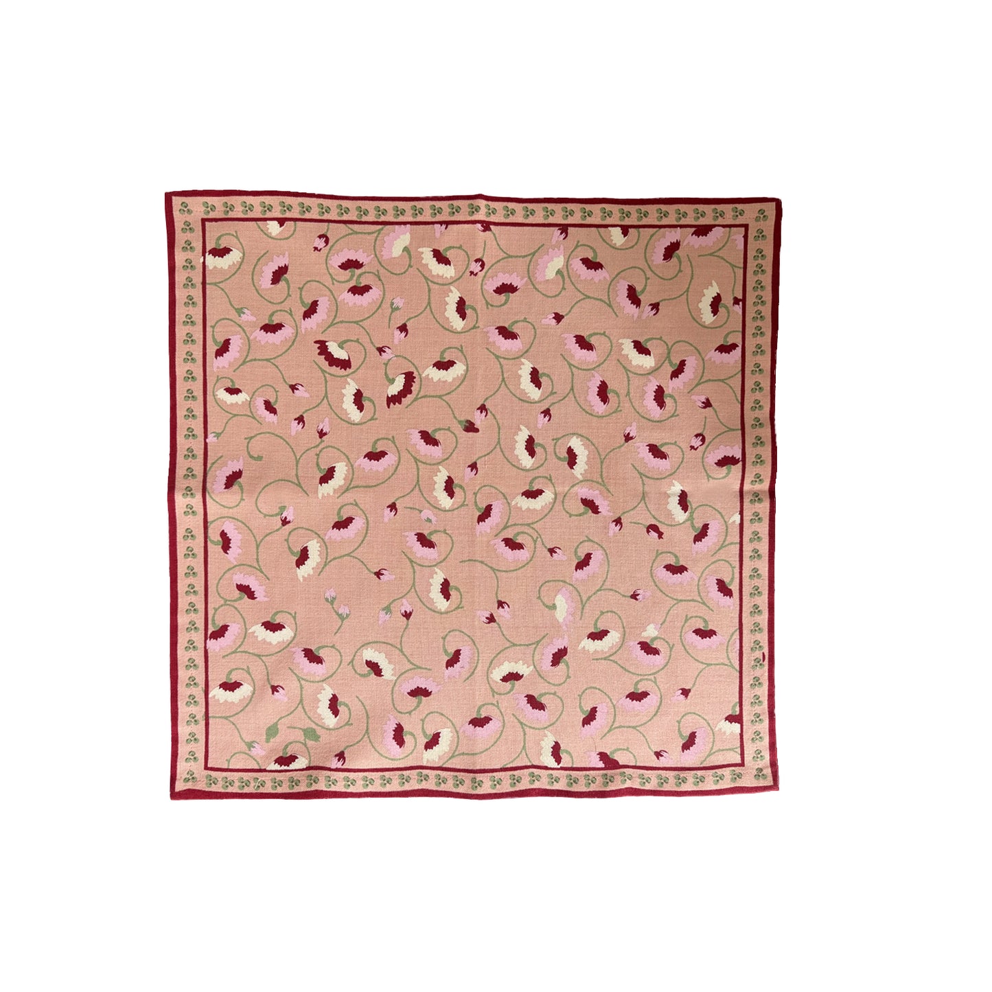 La Leccia dark pink napkin hand screen printed on cotton