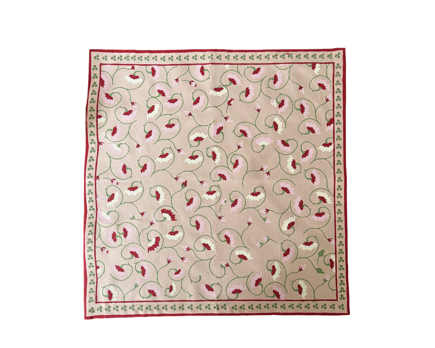 La Leccia light pink floral napkin in cotton