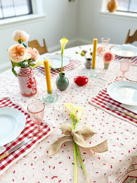 Set of 4 Giardino Reversible Placemats (Rosso/Rosa) - Casa Stilo