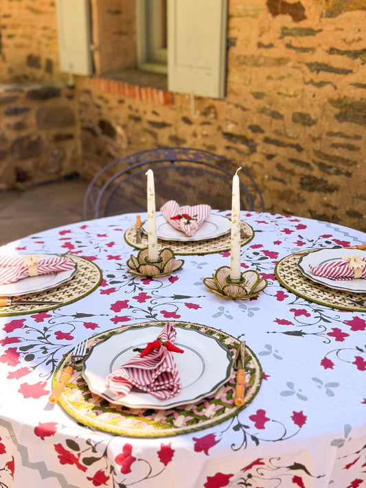 Set of 4 Handwoven Lido Rosa Chargers - Casa Stilo