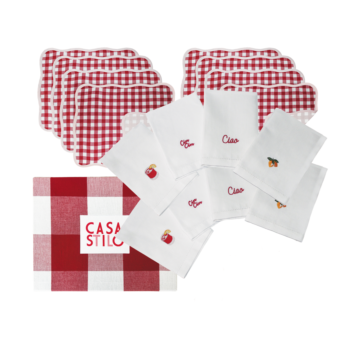 Il Giardino Holiday Box Set in Red- Set of 8