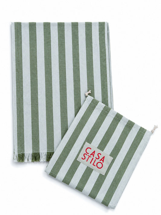 Lido Stripe Table Runner in Oliva