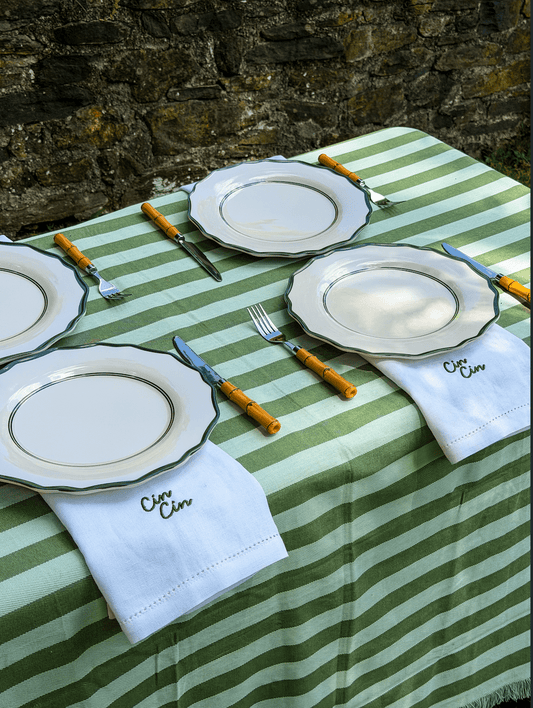 Cin Cin Dinner Napkins Set of 4 in Green - Casa Stilo