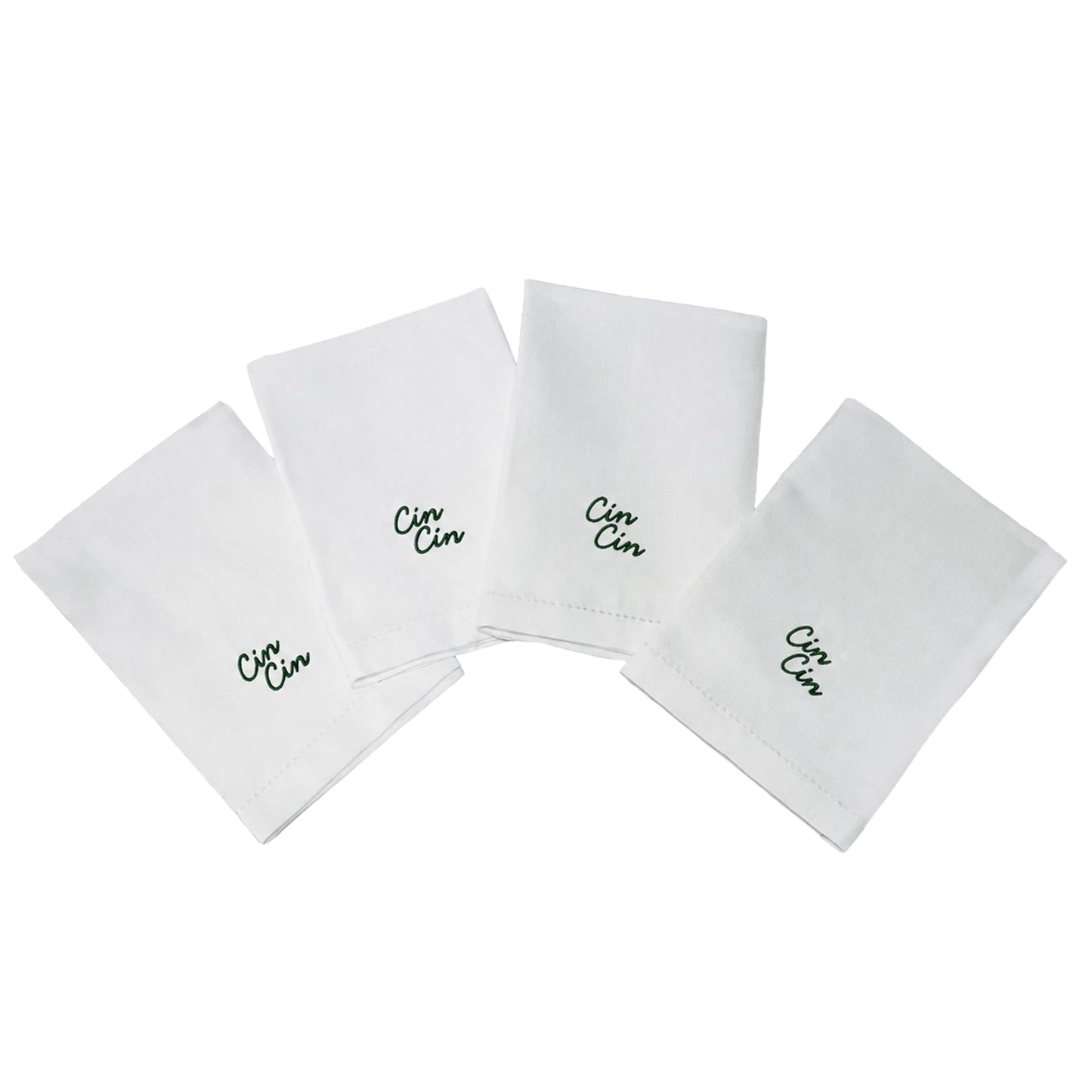 Cin Cin Dinner Napkins Set of 4 in Green - Casa Stilo