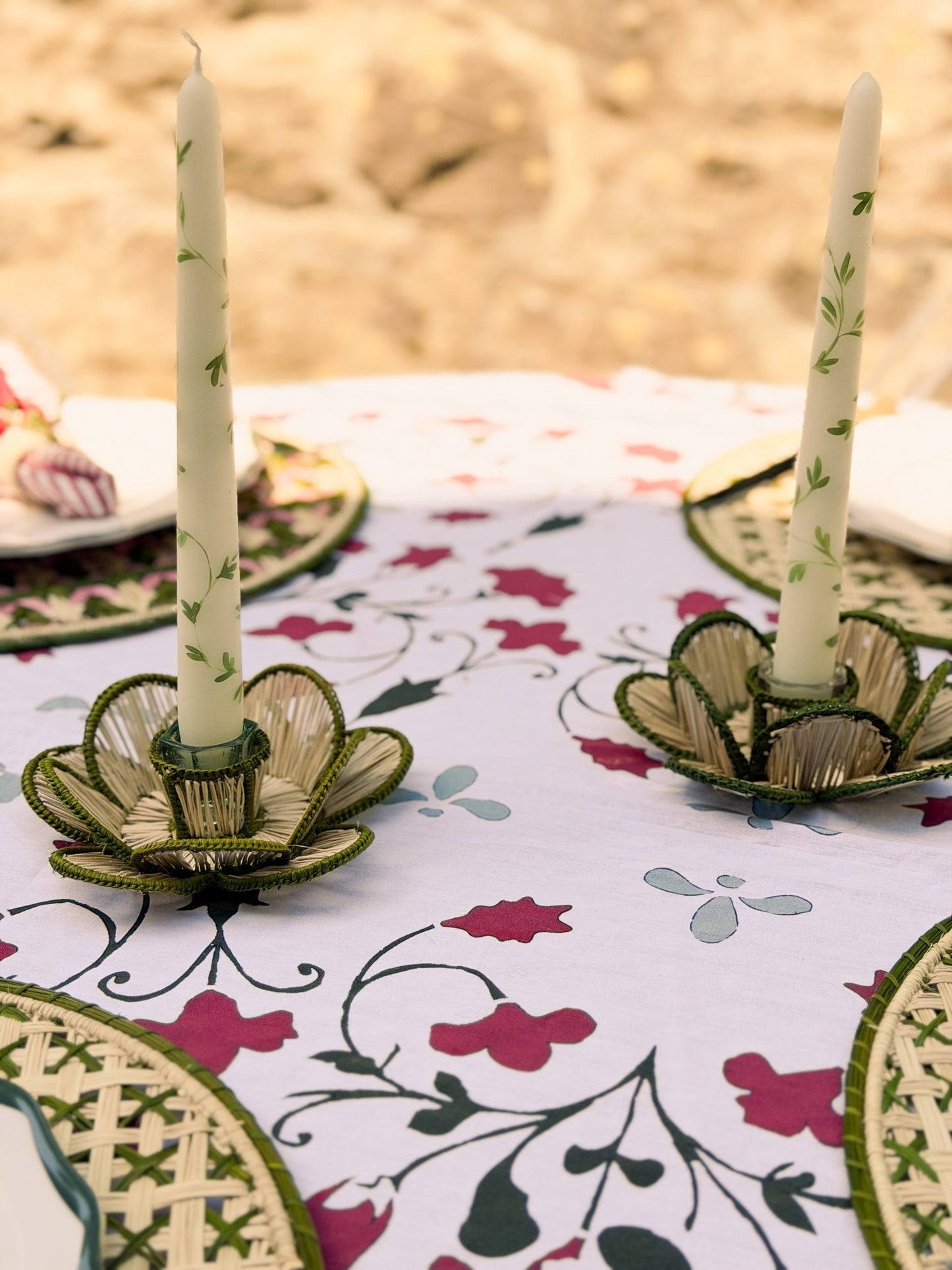 Flora Candle Holder in Green - Casa Stilo