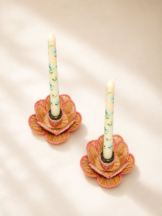 Flora Candle Holder in Pink - Casa Stilo
