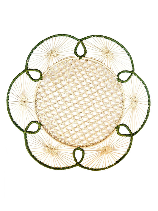 Flora iraca charger styled on Italian-inspired table