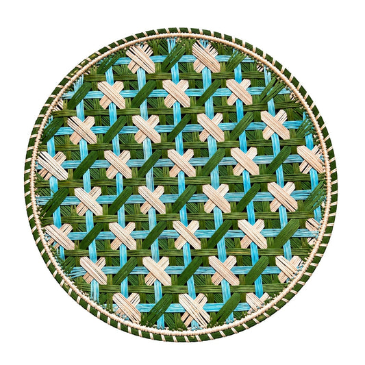 Lido Verde handwoven iraca palm charger by Casa Stilo