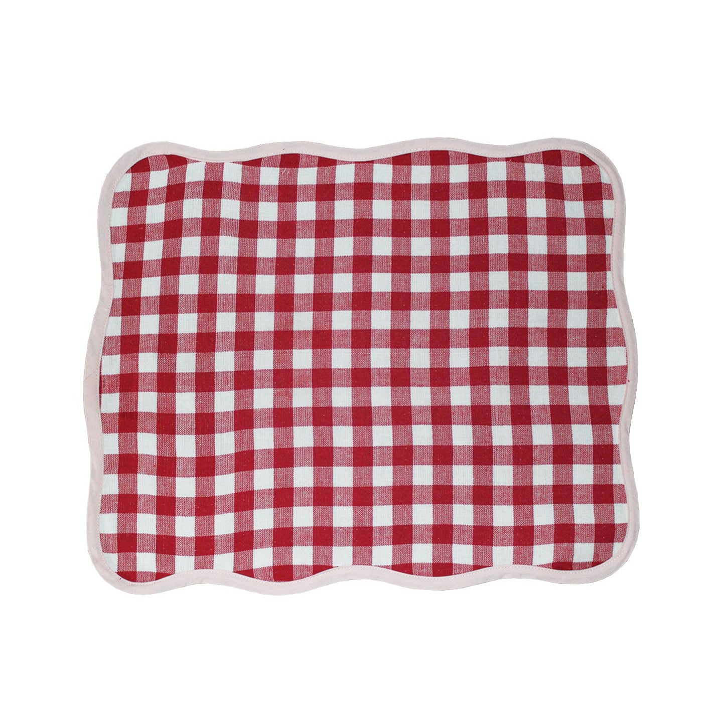 Single reversible gingham placemat in 100% cotton. Perfect for brunch tables, dinner parties, and layered place settings.