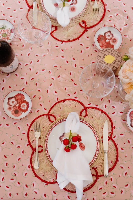 La Leccia Tablecloth in Dark Pink - Casa Stilo