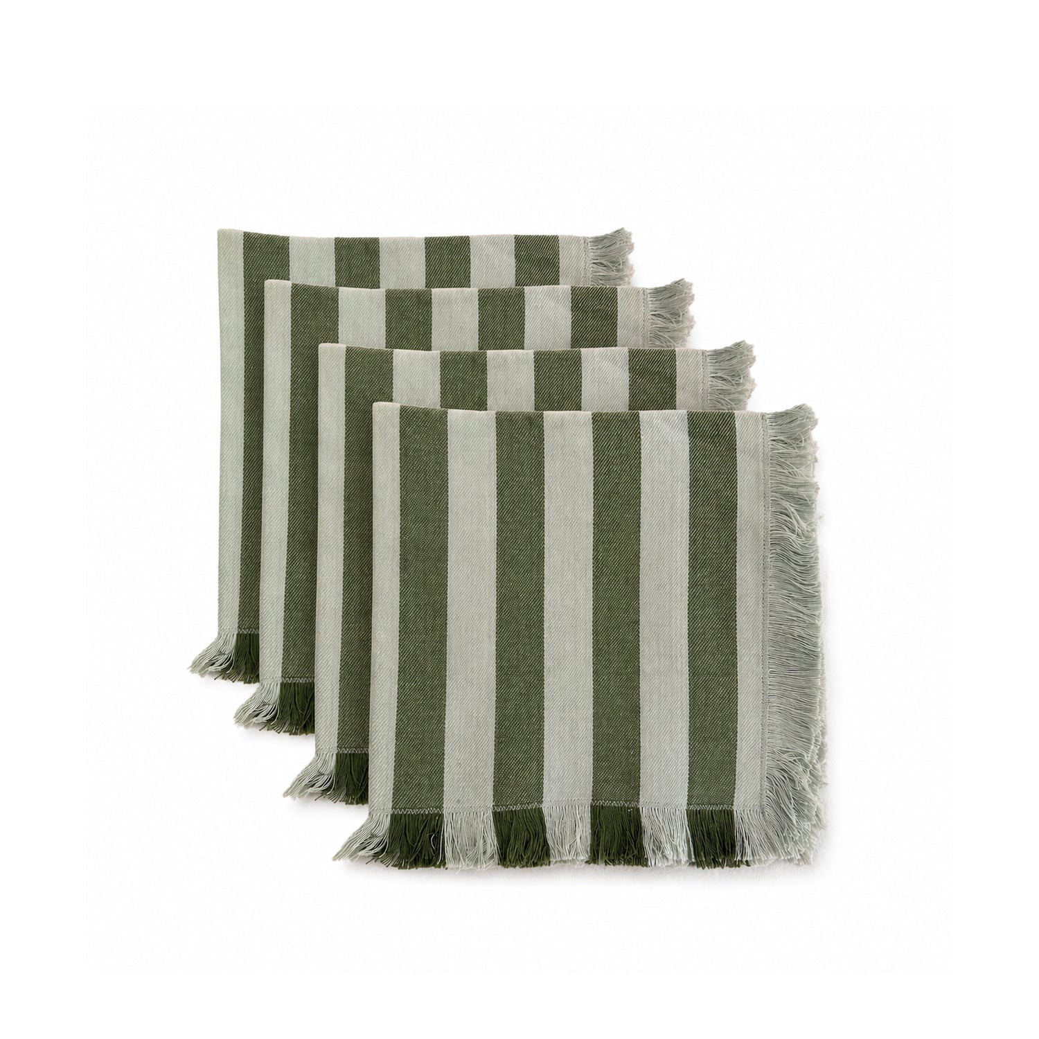 Lido Stripe Napkins in Oliva - Casa Stilo
