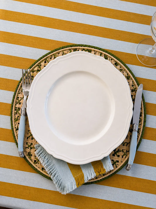 Lido Stripe Tablecloth in Sole - Casa Stilo
