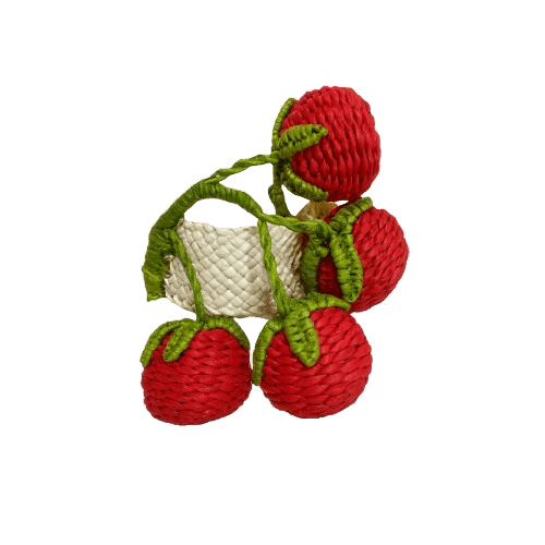 Tomato napkin ring handwoven from iraca palm
