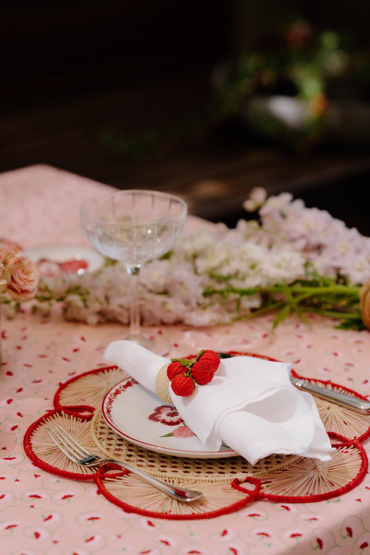 Set of 4 Flora Chargers in Red - Casa Stilo