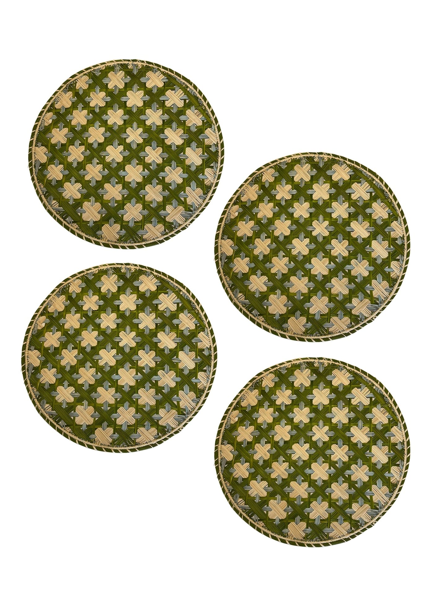 Set of 4 Handwoven Lido Blu Chargers - Casa Stilo