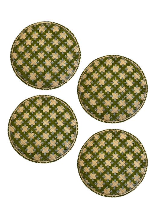 Set of 4 Handwoven Lido Blu Chargers - Casa Stilo