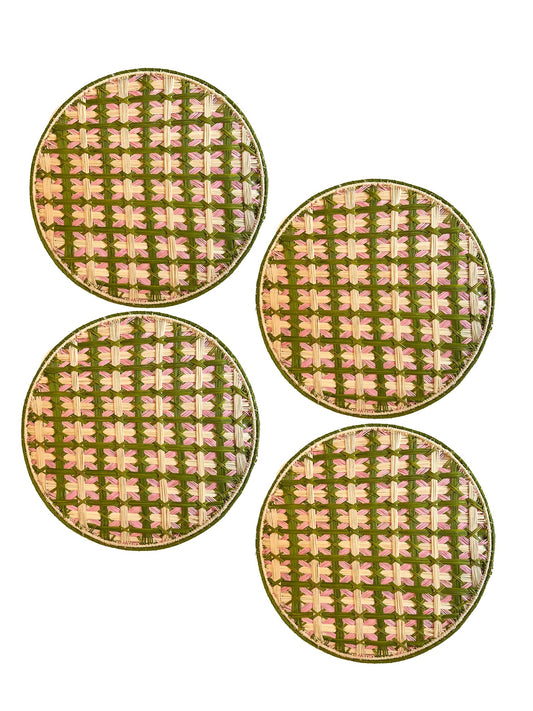 Set of 4 Handwoven Lido Rosa Chargers - Casa Stilo