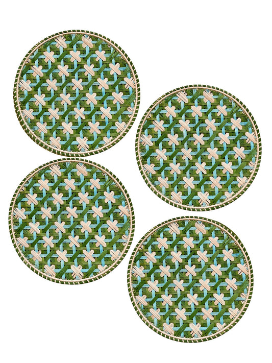 Set of 4 Handwoven Lido Verde Chargers - Casa Stilo
