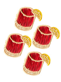 Set of 4 Handwoven Iraca Negroni Napkin Rings