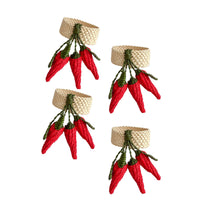 Set of 4 Peperoncini Napkin Rings